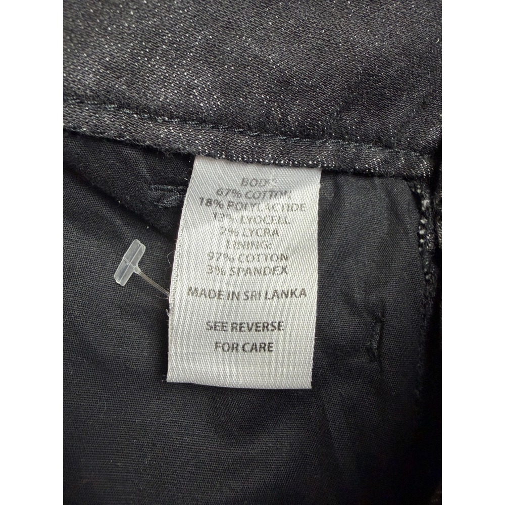 Spartina 449 Womens Dark Wash black flare raw Hem Jeans Size 4 High Rise Patch - Picture 5 of 5